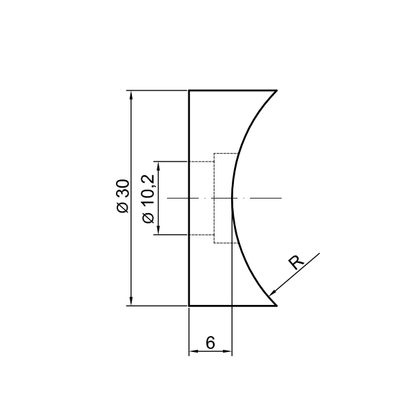 V2A Unterteil 30 mm / 60,3 mm für Punkthalter-2