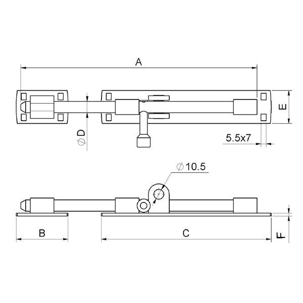 Stahl Riegel - 245 mm-1