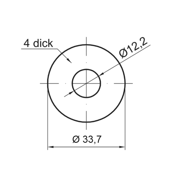 Ronde 33,7  x 4 mm - Mittelloch 12,2 mm-3