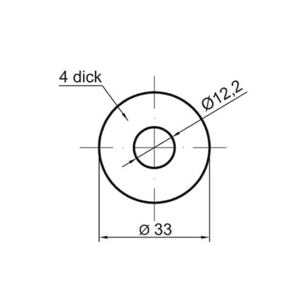 Stahl Ronde 33,7 x 4 mm, mit Mittelloch 12,2 mm-1