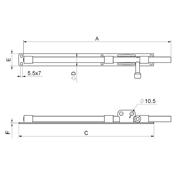 Stahl Torriegel - 420 mm-1