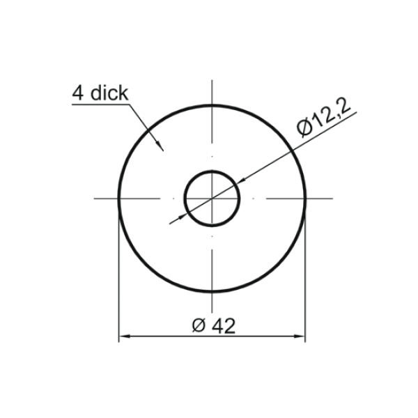 Stahl Ronde 42,4 x 4 mm, mit Mittelloch 12,2 mm-1