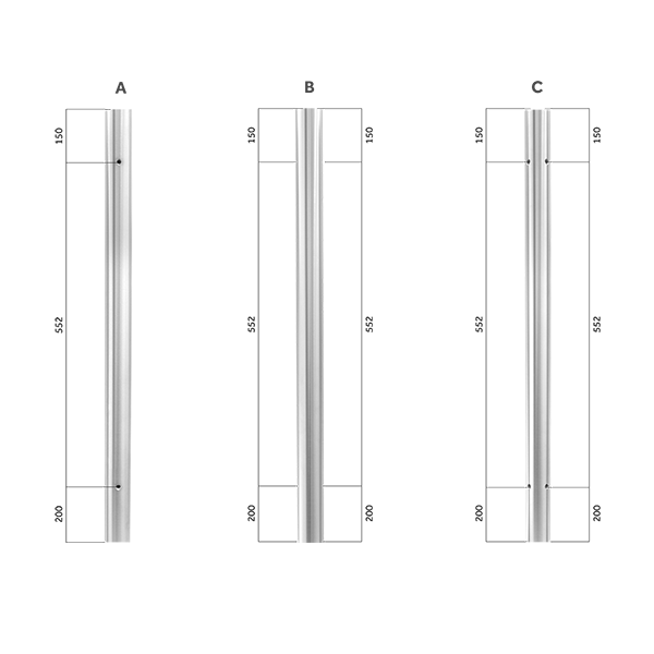 V2A Konstruktionsrohr 42,4 mm mit 2 x Fließbohrungen M8-2