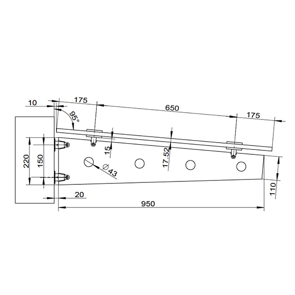 Stahl Vordach Schwertsystem - Basisset H für 1 Achse-4