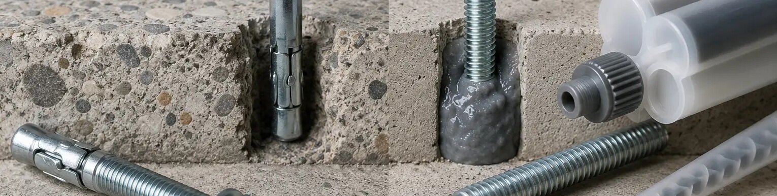 Bolzenanker oder Injektionsmörtel