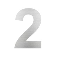 Hausnummer "2" | groß | Edelstahl