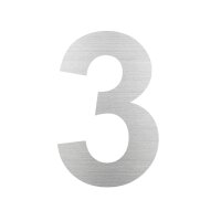 Hausnummer "3" | groß | Edelstahl
