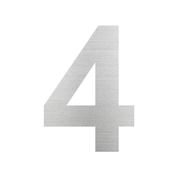 Hausnummer "4" | groß | Edelstahl