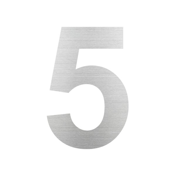 Hausnummer "5" | groß | Edelstahl