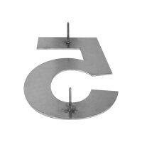 Hausnummer "5" | groß | Edelstahl