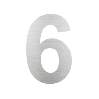 Hausnummer "6" | groß | Edelstahl