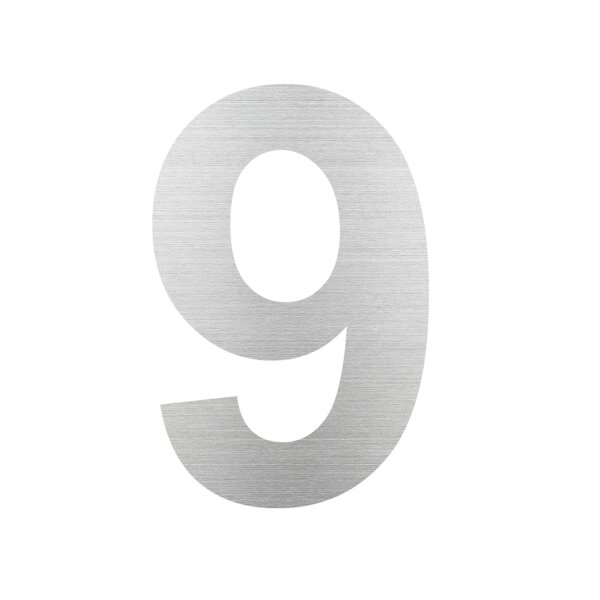 Hausnummer "9" | groß | Edelstahl