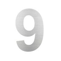 Hausnummer "9" | groß | Edelstahl