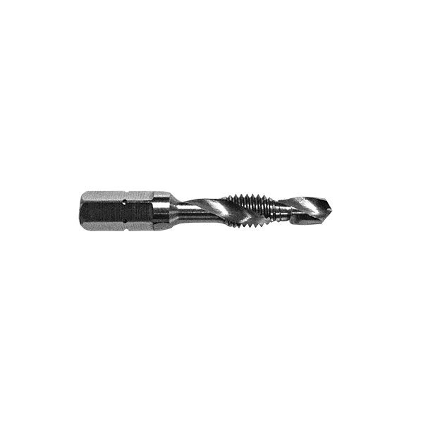 Kombi Gewindebohrer M4 aus HSSG, mit 1/4" Bit-Schaft