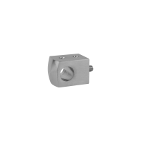 Querstabhalter eckig | 20 x 20 mm | Abstand 20 mm | Flachanschluss | Lochung Ø 12,2 mm | Edelstahl