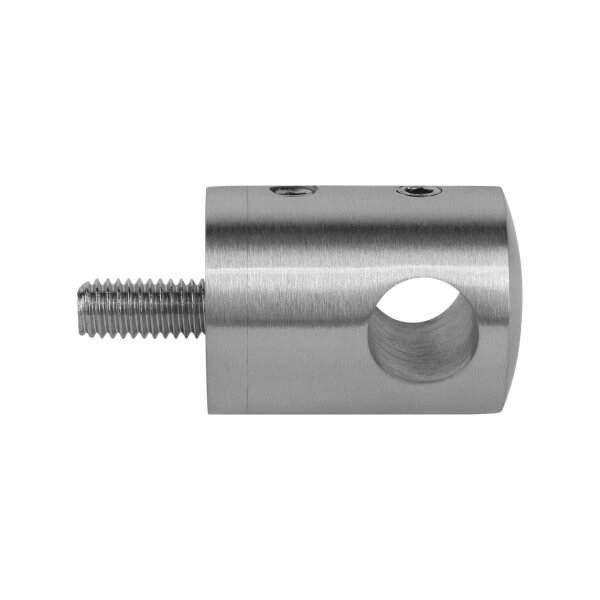 Querstabhalter | Ø 22 mm | Abstand 20 mm | Flachanschluss | Lochung Ø 10,2 mm | Edelstahl