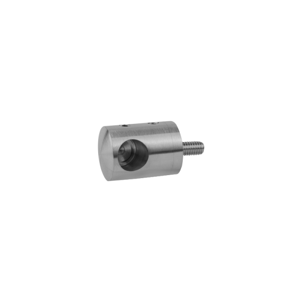 Querstabhalter | Ø 22 mm | Abstand 20 mm | Flachanschluss | Sackloch links Ø 12,2 mm | Edelstahl