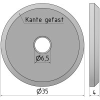 Ronde | Ø 35 x 4 mm | Mittelloch (Ø 6,5 mm)...
