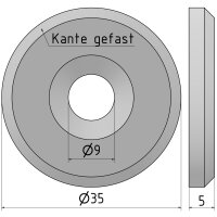 Ronde | Ø 35 x 5 mm | Mittelloch (Ø 8,5 mm)...