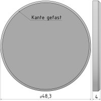 Ronde | Ø 48,3 x 4 mm | Kante gefast | Edelstahl