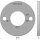 Ronde | Ø 100 x 8 mm | 2 x gelocht (Ø 11 mm) + Mittelloch (Ø 42,7 mm) | Kante gefast | Edelstahl