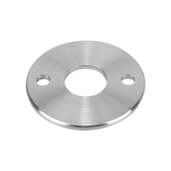 Ronde | Ø 120 x 6 mm | 2 x gelocht (Ø 13 mm) + Mittelloch (Ø 42,7 mm) | Kante gefast | Edelstahl