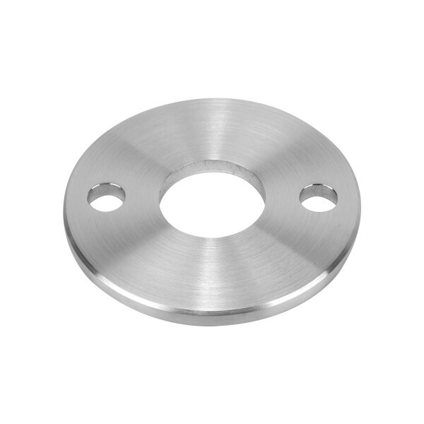 Ronde | Ø 120 x 8 mm | 2 x gelocht (Ø 15 mm) + Mittelloch (Ø 42,7 mm) | Kante gefast | Edelstahl