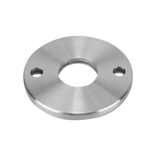 Ronde | Ø 120 x 10 mm | 2 x gelocht (Ø 13 mm) + Mittelloch (Ø 42,7 mm) | Kante gefast | Edelstahl