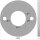 Ronde | Ø 100 x 6 mm | 2 x gelocht (Ø 11 mm) + Mittelloch (Ø 42,7 mm) | Edelstahl