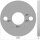 Ronde | Ø 120 x 8 mm | 2 x gelocht (Ø 15 mm) + Mittelloch (Ø 42,7 mm) | Edelstahl