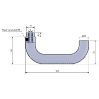 Türdrücker | Lochteil | Ø 22 x 140 mm |...