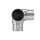 Steckecke | 90 Grad | mit Abgang | für Rohr Ø 42,4 x 2 mm | Edelstahl