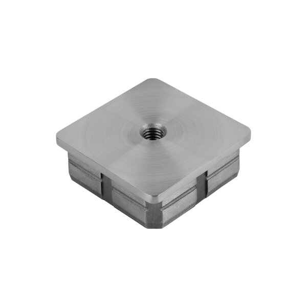 Stopfen | flach | für Rohr 25 x 25 x 2 mm | M8 Innengewinde | Edelstahl