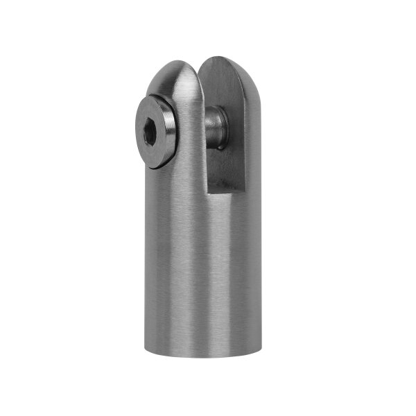 Gabelmutter | Ø 20 | mit RECHTSGEWINDE (M10) | Spaltmaß 7 mm | Wandabstand 37 mm | Edelstahl
