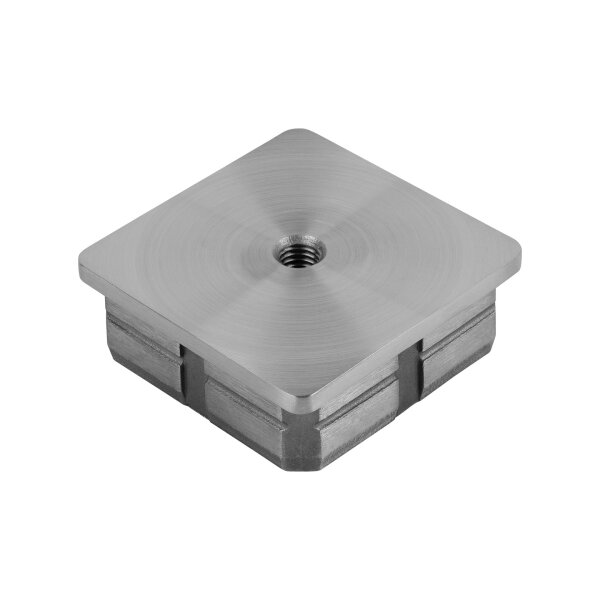 Stopfen | flach | für Rohr 40 x 40 x 3 mm | M8 Innengewinde | Edelstahl