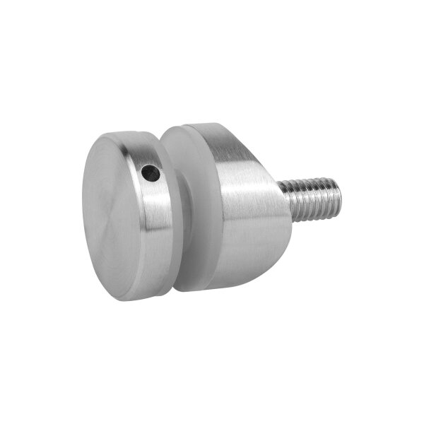 Punkthalter | flach | Ø 30 mm | Anschluss an Rohr Ø 33,7 mm | Unterteil 8 mm | Edelstahl