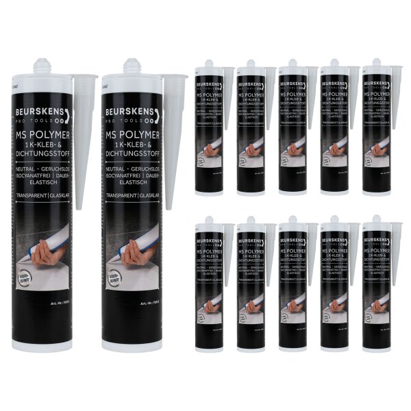 12 x Universal Konstruktionsklebstoff glasklar