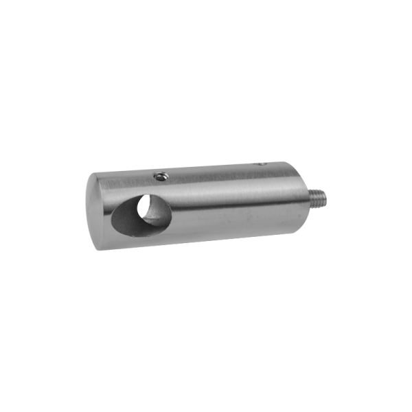Querstabhalter Innenecke | Ø 22 mm | passend für Abstand 20 mm | Anschluss Ø 42,4 mm | Lochung Ø 12,2 mm | Edelstahl