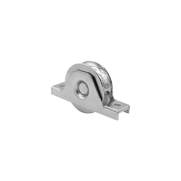 Stahl Laufrolle mit U-Profil und Halter | Ø 78 mm x 24 mm