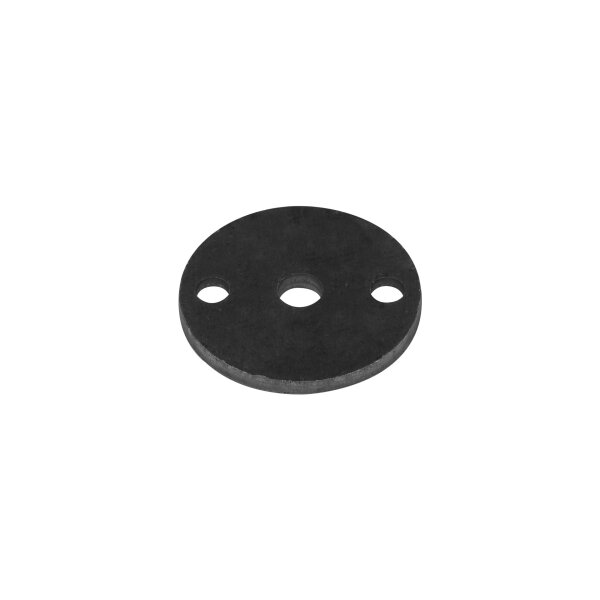 Ronde | Ø 70 x 6 mm | 2 x gelocht (Ø 9 mm) + Mittelloch (Ø 12,5 mm) | gesenkt | Stahl