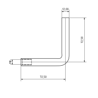 Handlaufträgerbügel | 72,5 x 72,5 mm | Ø...