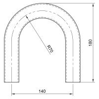 Rohrbogen | 180 Grad | Ø 33,7 x 2 mm | R=70 mm |...