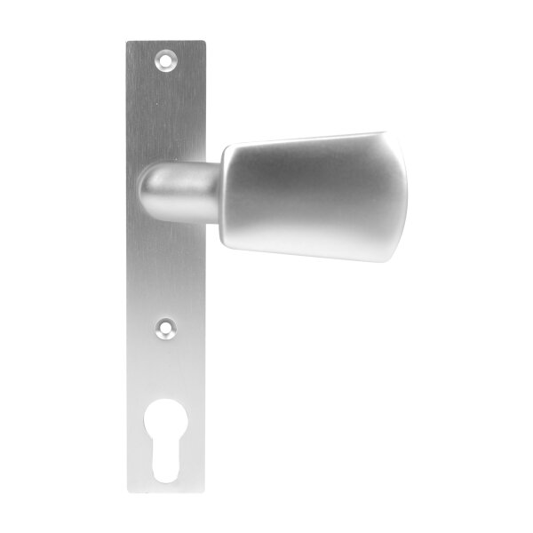Knauf | fest | mit Drückerschild (32 x 180 x 6 mm) | eckig | Entfernung: 92 mm | Schraubenabstand: 105 mm | Aluminium