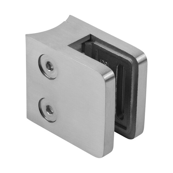 Glasklemme | Modell 67 (altes Modell 21) | 45 x 45 x 28 mm | für Rohr Ø 42,4 mm | Edelstahl 6,00mm