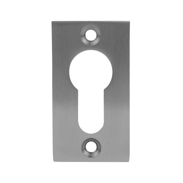 Profilzylinderrosette | eckig | 32 x 58 x 6 mm | Schraubenabstand: 46 mm | Edelstahl