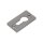 Profilzylinderrosette | eckig | 32 x 58 x 6 mm | Schraubenabstand: 46 mm | Edelstahl