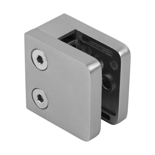 Glasklemme | Modell 40 | 48 x 48 x 30 mm | mit AbZ | Flachanschluss | 8,76 mm | Edelstahleffekt