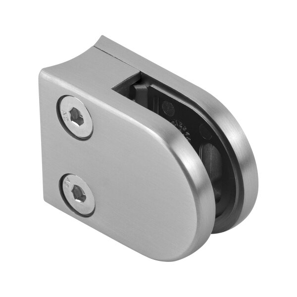 Glasklemme | Modell 20 | 40 x 50 x 26 mm | für Rohr Ø 42,4 mm | 4,00 mm | Edelstahleffekt