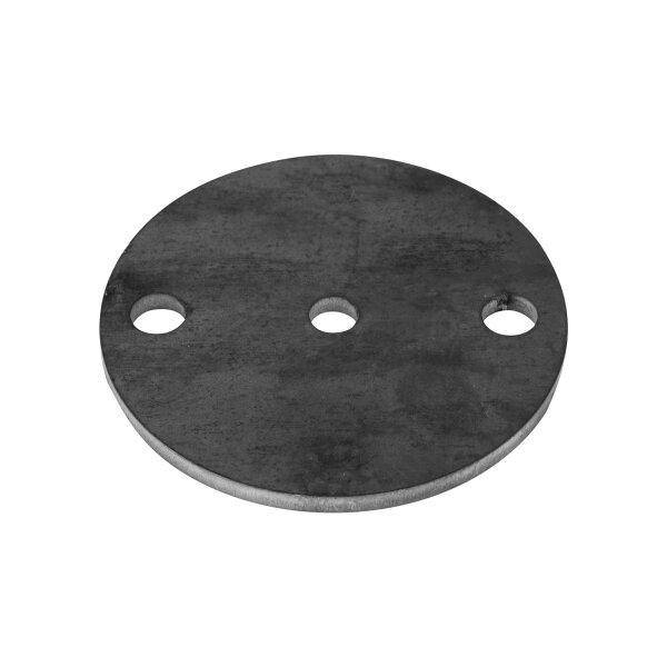 Ronde | Ø 120 x 6 mm | 2 x gelocht (Ø 14 mm) + Mittelloch (Ø 12,5 mm) | Stahl