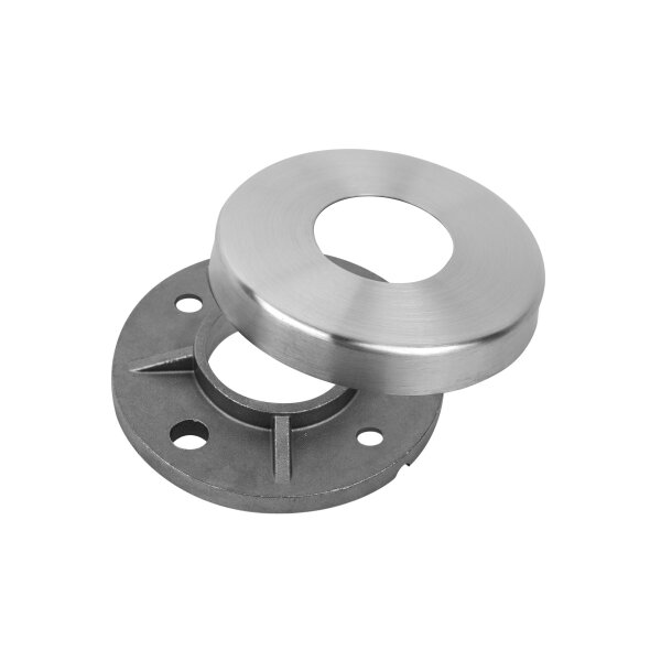 Ronde | 100 x 8 mm | Lochung 42,7 mm | Abdeckrosette 105 x 22 mm | Edelstahl